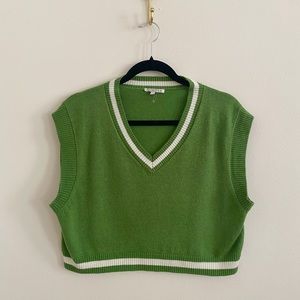 MIMOSA b neck cropped varsity sweater vest